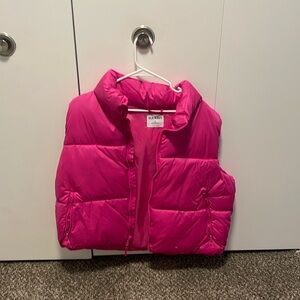 Old navy hot pink puffer vest